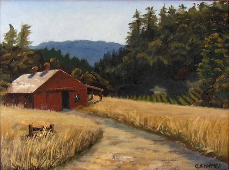 Red Barn and Vineyard