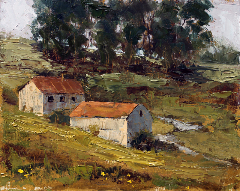 Barns on the hill in Chileno Valley